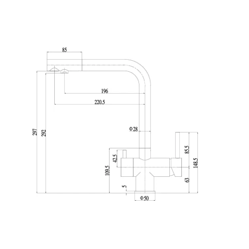 Смеситель для кухни ARFEKA AF SDS-03SS304 BLACK GRAFIT