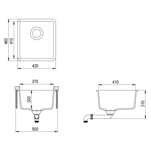 Мойка AquaSanita Arca SQA 101 111 W silica