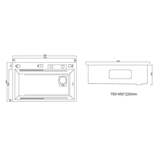 Мойка ARFEKA ECO AR 750*450 SATIN