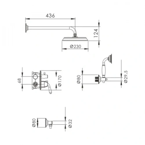 Душевая система Rose R0235E