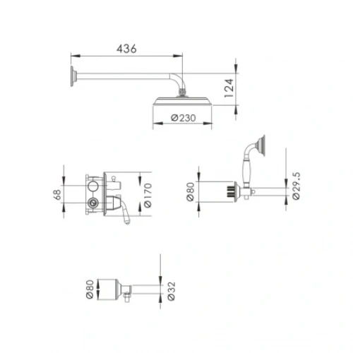 Душевая система Rose R0235Q