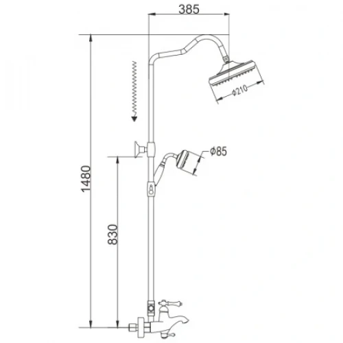 Душевая система Rose R0136