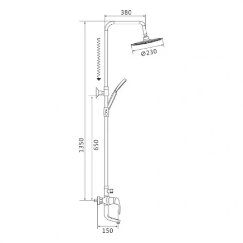 Душевая стойка со смесителем Shevanik S9836F