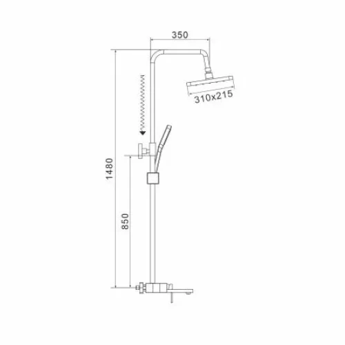 Душевая стойка со смесителем Shevanik S6836T