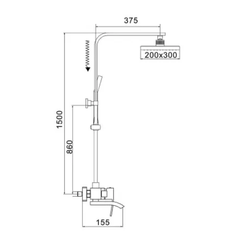 Душевая стойка со смесителем Rose R1556H