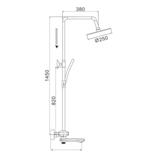 Душевая система Rose R3936H, черный