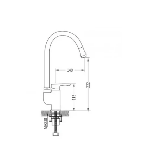 Смеситель для мойки Shevanik S5543-9 с гибким изливом