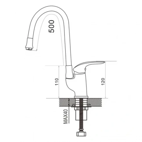 Смеситель для мойки Shevanik S5543-3 с гибким изливом