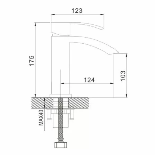 Смеситель для раковины Rose R1501T оружейная сталь