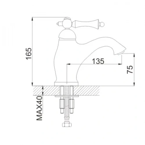 Смеситель для раковины Rose R0101Q бронза