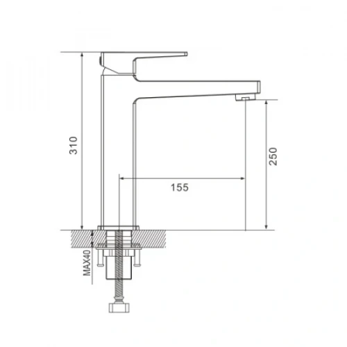 Смеситель для раковины Rose R2811H черный