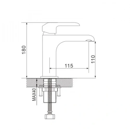 Смеситель для раковины Rose R2101F белый/хром