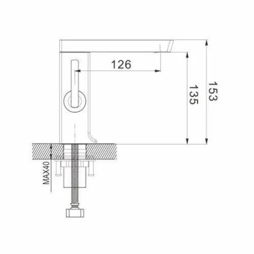 Смеситель для раковины Rose R1801H черный матовый